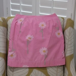 Vintage White Label Lilly Pulitzer Pink Daisy Skirt Size 2